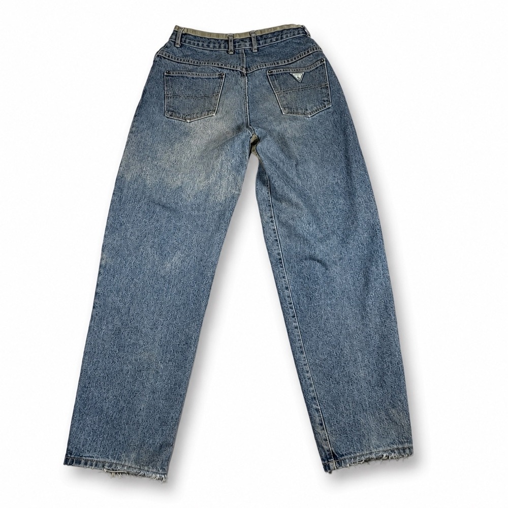 Vintage Guess Jeans Georges Marciano Mens 34 Blue Denim Contrast Trim USA 90s - Picture 3 of 13